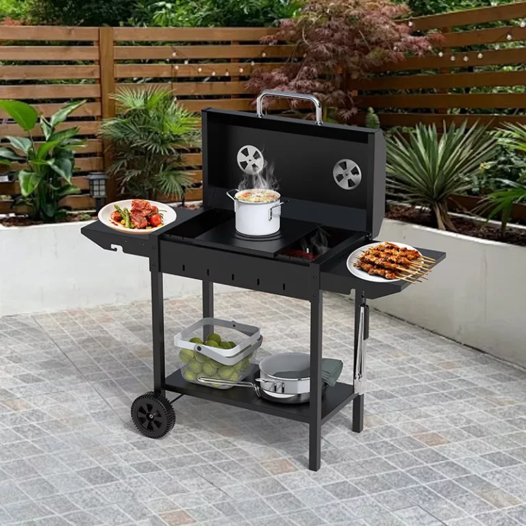 Flat Top Combo Outdoor Charcoal Grill 3