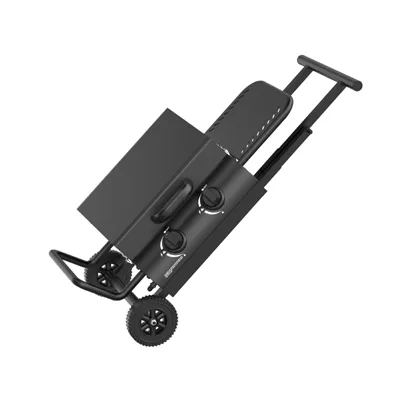 Portable propane grill with foldable legs for camping