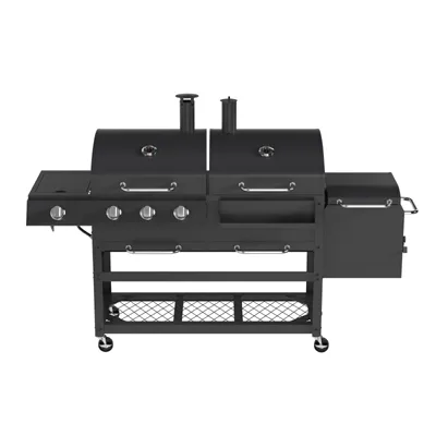Charcoal and natural gas dual fuel grill combo