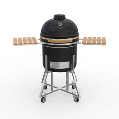 Ceramic Kamado Charcoal Grill - Versatile BBQ Smoker Cooker