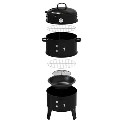 Portable 3-in-1 Vertical Smoker - Multi-Function BBQ Equipment