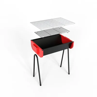 Space-saving folding BBQ grill with easy assembly for balcony and patio