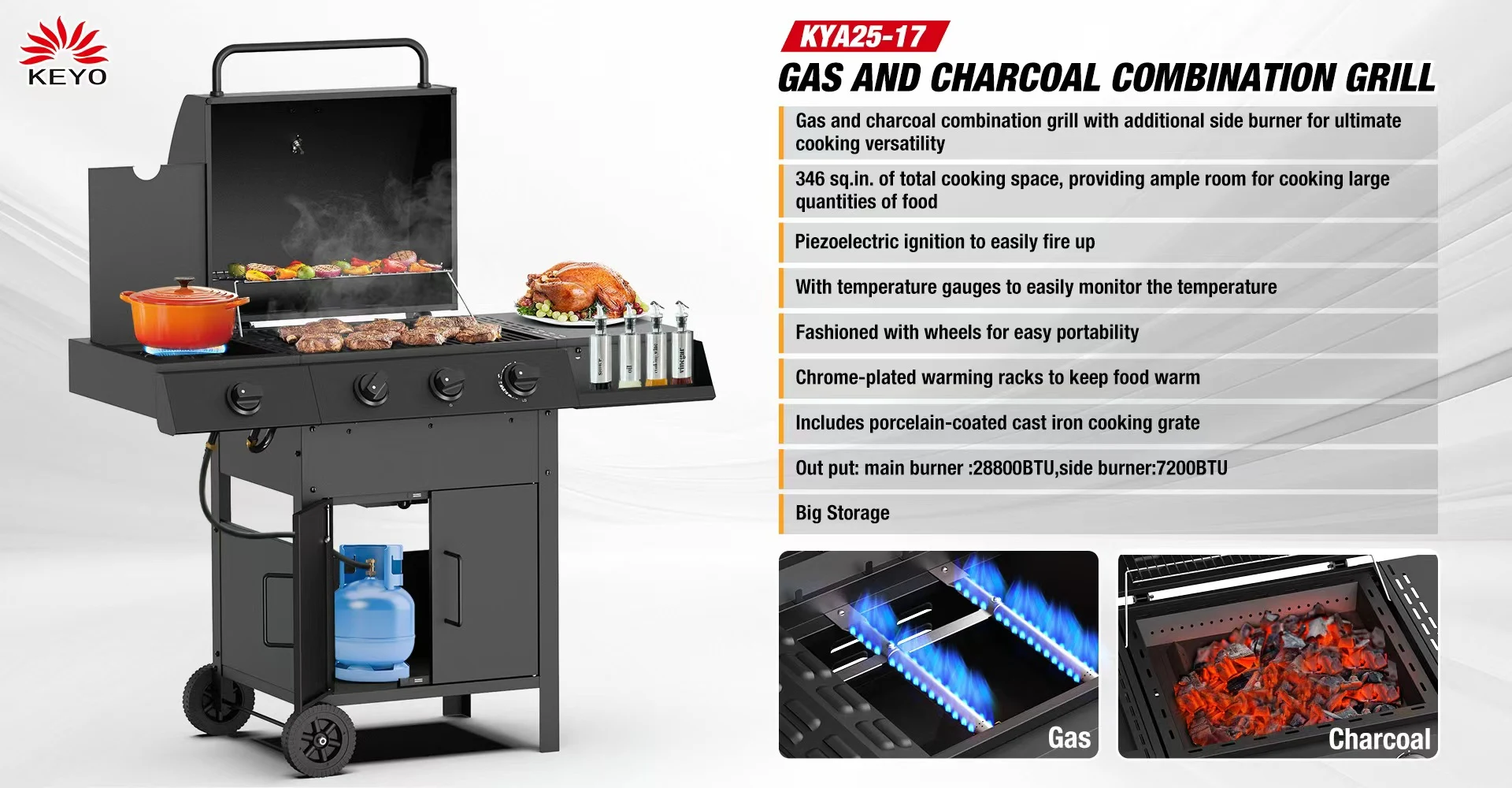 Propane Grill Smoker Combo1