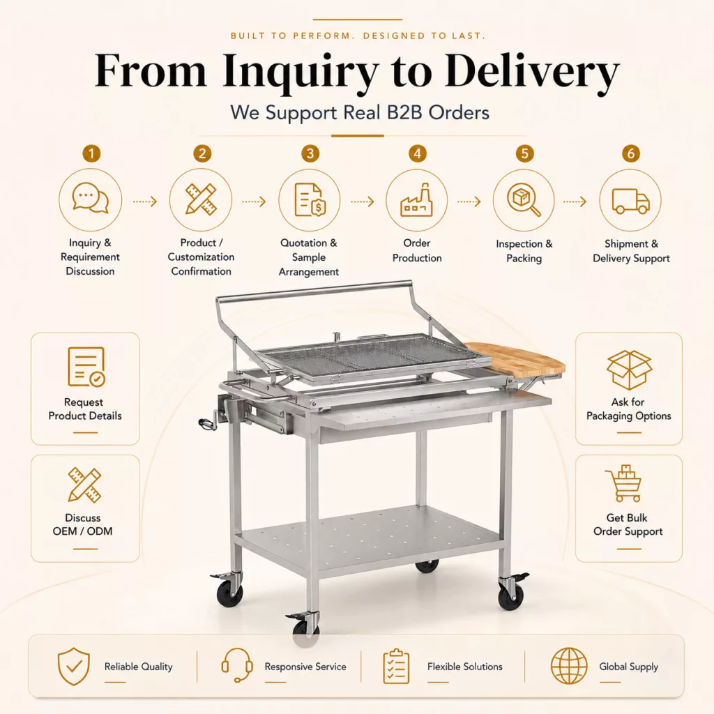 Heavy Duty Santa Maria Style Charcoal BBQ Grill - Large Outdoor Argentine Crank Grill with Height Adjustable Grate & Portable Trolley for Australian Backyard Socials