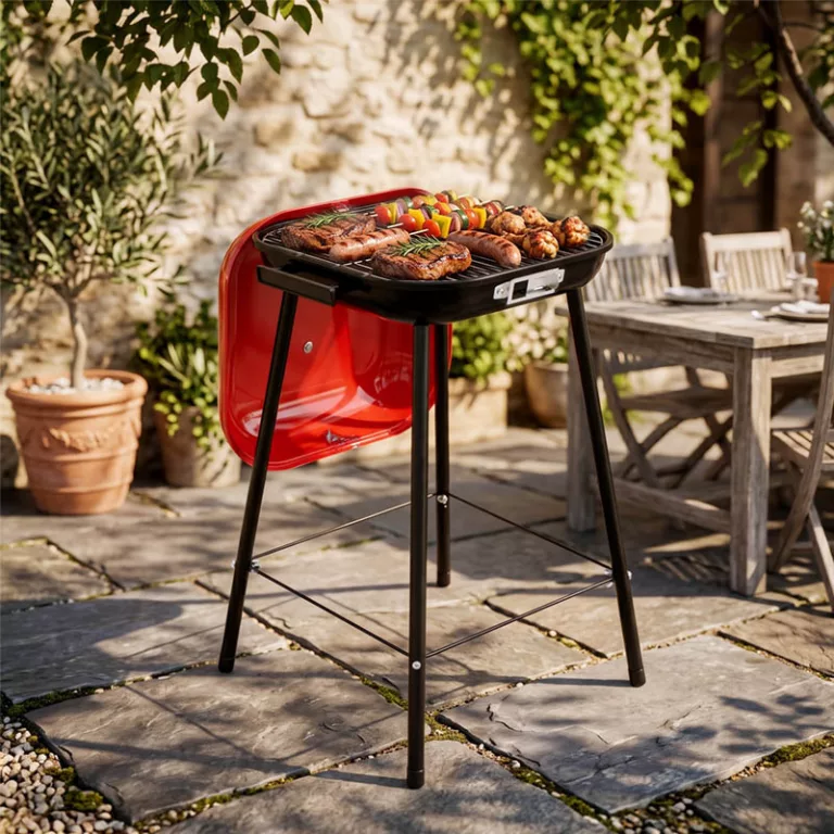 Portable Charcoal Grill with Enamel Lid