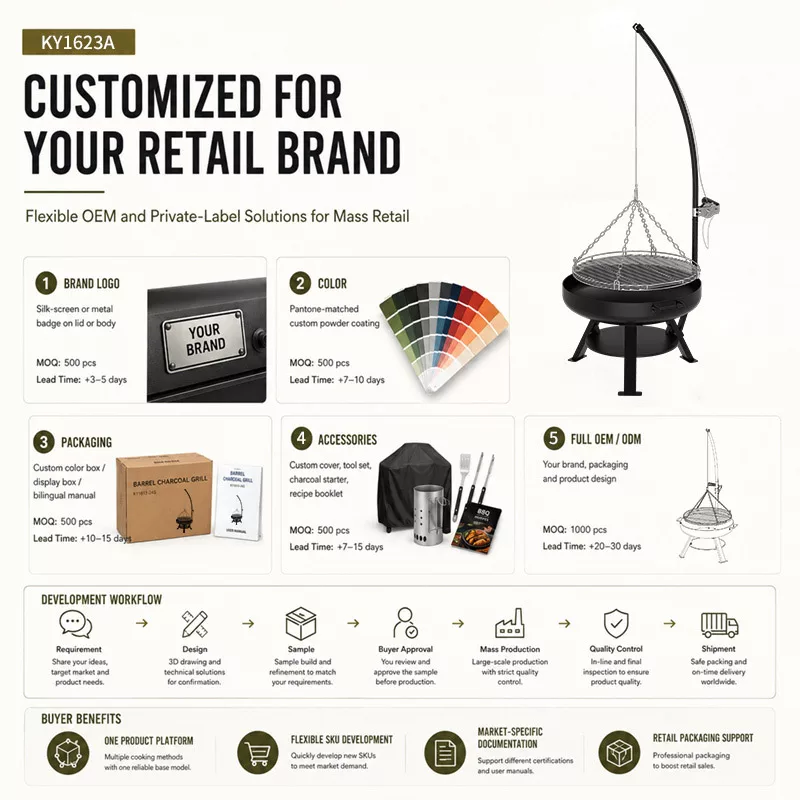 Chain-LInk Charcoal Grill Customization Description