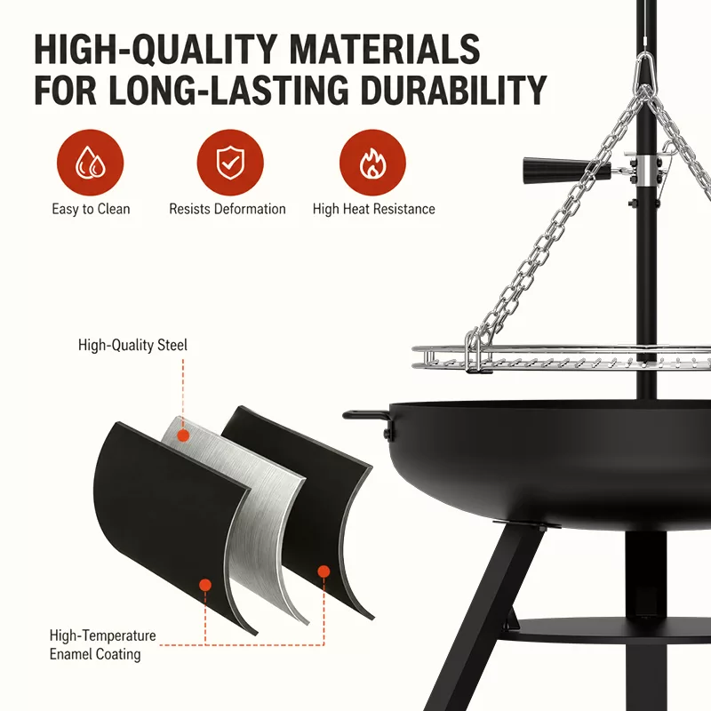 Chain-LInk Charcoal Grill Material Description