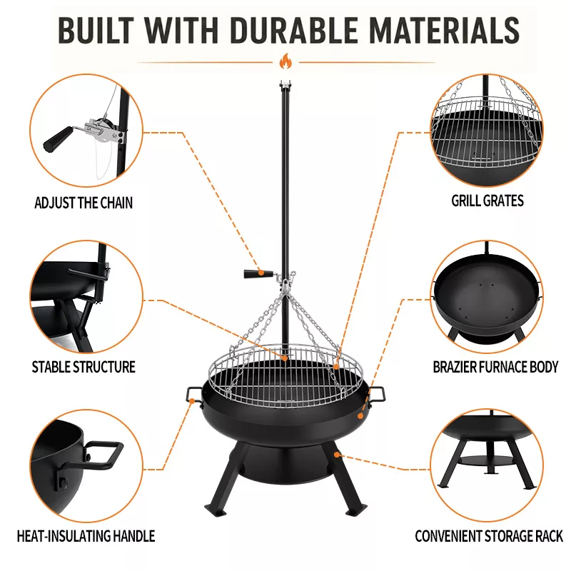 Chain-LInk Charcoal Grill Details Description