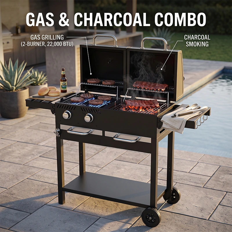 Combo Gas and Charcoal Grill